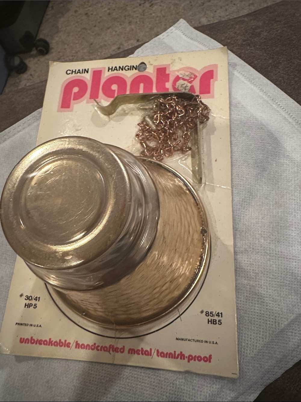Planter Hanging Chain Set in Gold Finish by
